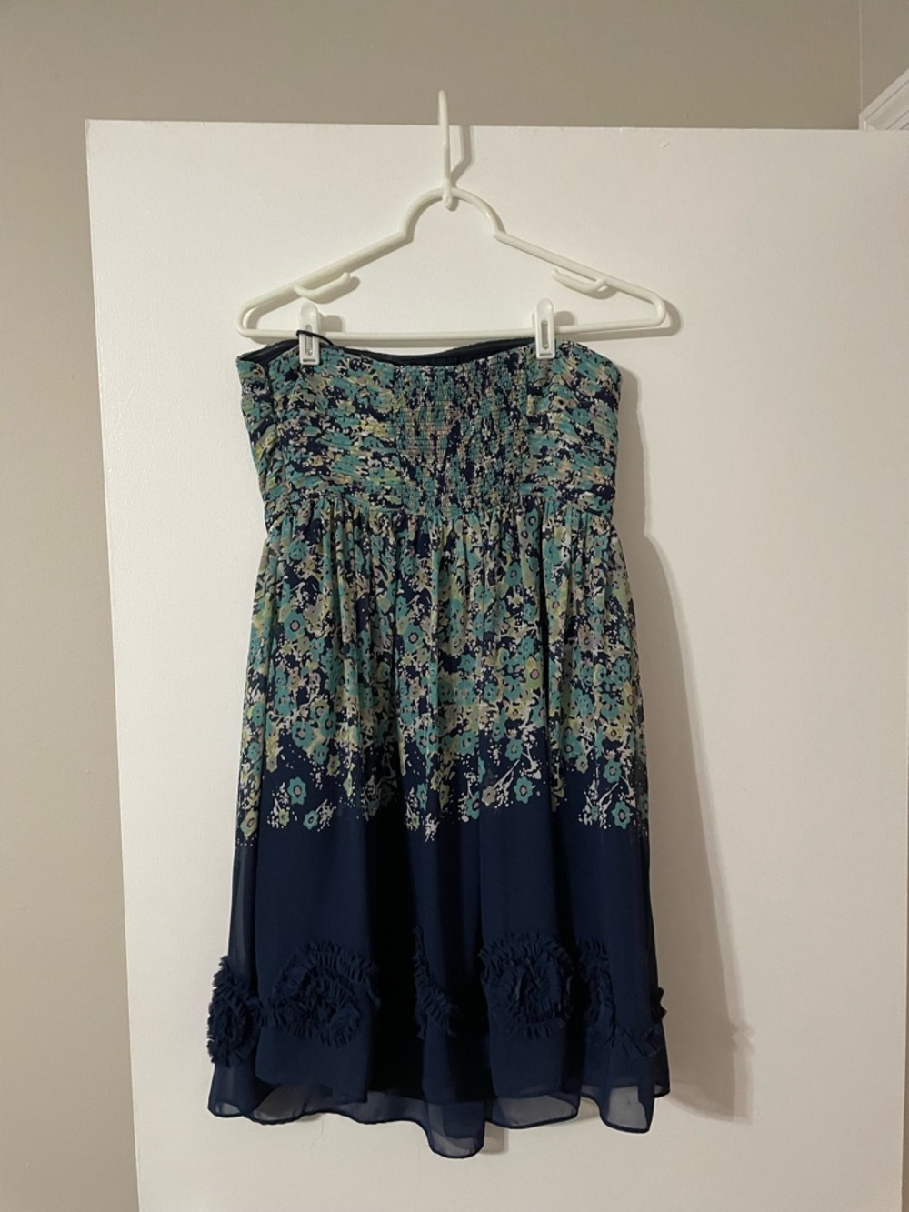 LC Lauren Conrad Strapless Floral Dress in Teal and Navy - Picture 4 of 4
